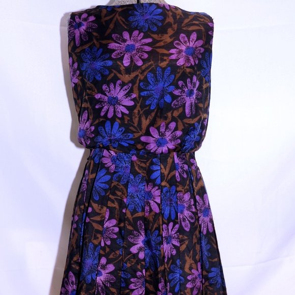 VTG 60's Daisy Floral Pleated Scooter Dress XS/S - Picture 11 of 12